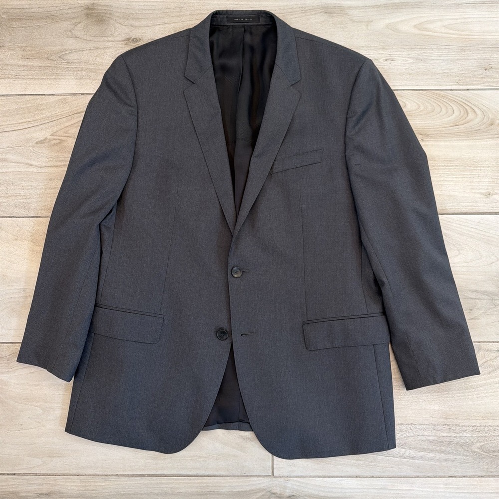 Hugo Boss Boss Men's Grey Charcoal Wool Suit Coat Blazer Size 44R Super 120